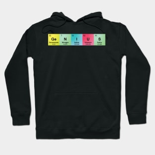 Genius Spelled with Element Symbols Hoodie